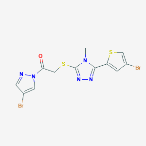 molecular formula C12H9Br2N5OS2 B4354701 1-(4-BROMO-1H-PYRAZOL-1-YL)-2-{[5-(4-BROMO-2-THIENYL)-4-METHYL-4H-1,2,4-TRIAZOL-3-YL]SULFANYL}-1-ETHANONE 