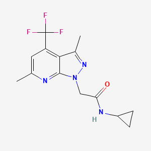 N-cyclopropyl-2-[3,6-dimethyl-4-(trifluoromethyl)-1H-pyrazolo[3,4-b]pyridin-1-yl]acetamide