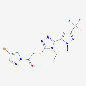 3-{[2-(4-bromo-1H-pyrazol-1-yl)-2-oxoethyl]thio}-4-ethyl-5-[1-methyl-3-(trifluoromethyl)-1H-pyrazol-5-yl]-4H-1,2,4-triazole