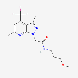 2-[3,6-DIMETHYL-4-(TRIFLUOROMETHYL)-1H-PYRAZOLO[3,4-B]PYRIDIN-1-YL]-N~1~-(3-METHOXYPROPYL)ACETAMIDE