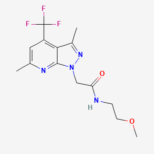 2-[3,6-dimethyl-4-(trifluoromethyl)-1H-pyrazolo[3,4-b]pyridin-1-yl]-N-(2-methoxyethyl)acetamide