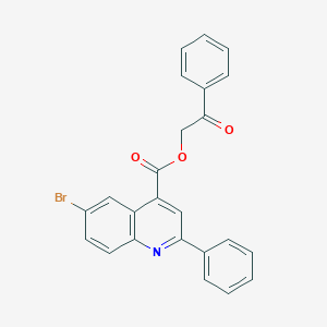 molecular formula C24H16BrNO3 B435475 2-Oxo-2-phenylethyl 6-bromo-2-phenyl-4-quinolinecarboxylate CAS No. 346449-08-9