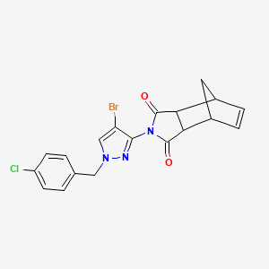 4-[4-bromo-1-(4-chlorobenzyl)-1H-pyrazol-3-yl]-4-azatricyclo[5.2.1.0~2,6~]dec-8-ene-3,5-dione