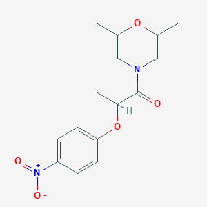 molecular formula C15H20N2O5 B4354860 1-(2,6-DIMETHYLMORPHOLINO)-2-(4-NITROPHENOXY)-1-PROPANONE 