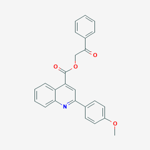 molecular formula C25H19NO4 B435491 2-Oxo-2-phenylethyl 2-(4-methoxyphenyl)-4-quinolinecarboxylate CAS No. 352672-45-8