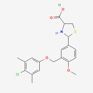 2-{3-[(4-CHLORO-3,5-DIMETHYLPHENOXY)METHYL]-4-METHOXYPHENYL}-1,3-THIAZOLANE-4-CARBOXYLIC ACID