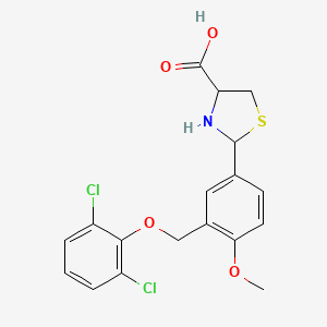 2-{3-[(2,6-dichlorophenoxy)methyl]-4-methoxyphenyl}-1,3-thiazolidine-4-carboxylic acid