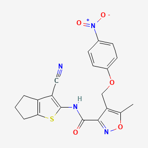 N-(3-CYANO-5,6-DIHYDRO-4H-CYCLOPENTA[B]THIOPHEN-2-YL)-5-METHYL-4-[(4-NITROPHENOXY)METHYL]-3-ISOXAZOLECARBOXAMIDE