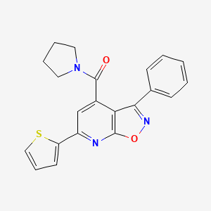 molecular formula C21H17N3O2S B4354954 3-phenyl-4-(1-pyrrolidinylcarbonyl)-6-(2-thienyl)isoxazolo[5,4-b]pyridine 