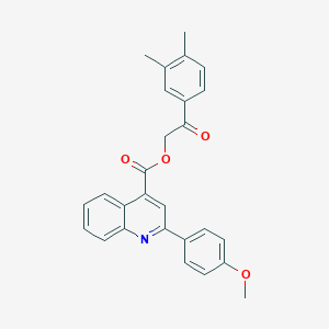 molecular formula C27H23NO4 B435496 2-(3,4-Dimethylphenyl)-2-oxoethyl 2-(4-methoxyphenyl)-4-quinolinecarboxylate CAS No. 354533-77-0