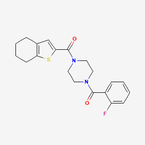 (2-FLUOROPHENYL)[4-(4,5,6,7-TETRAHYDRO-1-BENZOTHIOPHEN-2-YLCARBONYL)PIPERAZINO]METHANONE