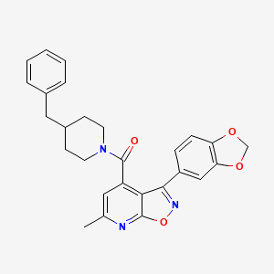 1-[3-(2H-1,3-BENZODIOXOL-5-YL)-6-METHYL-[1,2]OXAZOLO[5,4-B]PYRIDINE-4-CARBONYL]-4-BENZYLPIPERIDINE