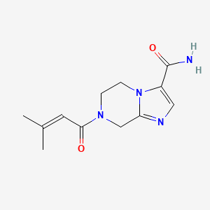 7-(3-methylbut-2-enoyl)-5,6,7,8-tetrahydroimidazo[1,2-a]pyrazine-3-carboxamide