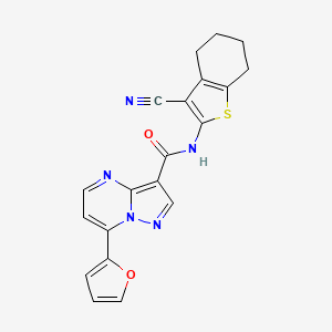 N-(3-CYANO-4,5,6,7-TETRAHYDRO-1-BENZOTHIOPHEN-2-YL)-7-(2-FURYL)PYRAZOLO[1,5-A]PYRIMIDINE-3-CARBOXAMIDE