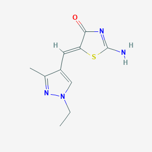 2-AMINO-5-[(Z)-1-(1-ETHYL-3-METHYL-1H-PYRAZOL-4-YL)METHYLIDENE]-1,3-THIAZOL-4-ONE