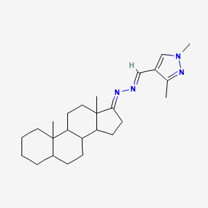 molecular formula C25H38N4 B4355055 1,3-dimethyl-1H-pyrazole-4-carbaldehyde androstan-17-ylidenehydrazone 