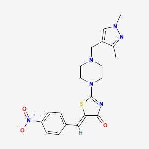 2-{4-[(1,3-DIMETHYL-1H-PYRAZOL-4-YL)METHYL]PIPERAZINO}-5-[(Z)-1-(4-NITROPHENYL)METHYLIDENE]-1,3-THIAZOL-4-ONE