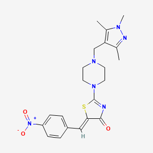 5-[(Z)-1-(4-NITROPHENYL)METHYLIDENE]-2-{4-[(1,3,5-TRIMETHYL-1H-PYRAZOL-4-YL)METHYL]PIPERAZINO}-1,3-THIAZOL-4-ONE