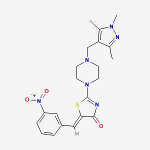 5-[(Z)-1-(3-NITROPHENYL)METHYLIDENE]-2-{4-[(1,3,5-TRIMETHYL-1H-PYRAZOL-4-YL)METHYL]PIPERAZINO}-1,3-THIAZOL-4-ONE