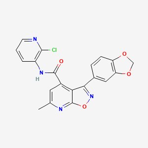 3-(1,3-BENZODIOXOL-5-YL)-N-(2-CHLORO-3-PYRIDYL)-6-METHYLISOXAZOLO[5,4-B]PYRIDINE-4-CARBOXAMIDE