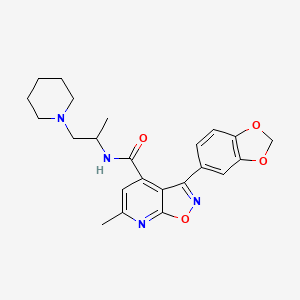 3-(1,3-BENZODIOXOL-5-YL)-6-METHYL-N-(1-METHYL-2-PIPERIDINOETHYL)ISOXAZOLO[5,4-B]PYRIDINE-4-CARBOXAMIDE