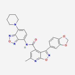 3-(1,3-BENZODIOXOL-5-YL)-6-METHYL-N-(7-PIPERIDINO-2,1,3-BENZOXADIAZOL-4-YL)ISOXAZOLO[5,4-B]PYRIDINE-4-CARBOXAMIDE