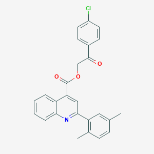 2-(4-Chlorophenyl)-2-oxoethyl 2-(2,5-dimethylphenyl)-4-quinolinecarboxylate