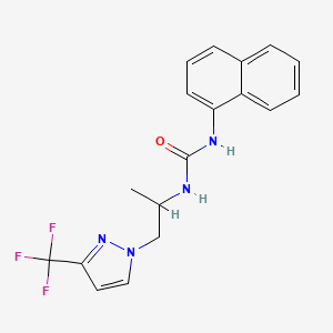 N-{1-METHYL-2-[3-(TRIFLUOROMETHYL)-1H-PYRAZOL-1-YL]ETHYL}-N'-(1-NAPHTHYL)UREA