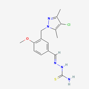 3-[(4-chloro-3,5-dimethyl-1H-pyrazol-1-yl)methyl]-4-methoxybenzaldehyde thiosemicarbazone