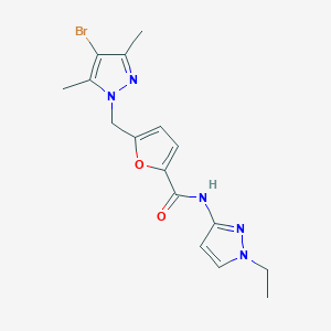 5-[(4-bromo-3,5-dimethyl-1H-pyrazol-1-yl)methyl]-N-(1-ethyl-1H-pyrazol-3-yl)-2-furamide