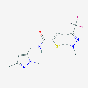 N-[(1,3-dimethyl-1H-pyrazol-5-yl)methyl]-1-methyl-3-(trifluoromethyl)-1H-thieno[2,3-c]pyrazole-5-carboxamide