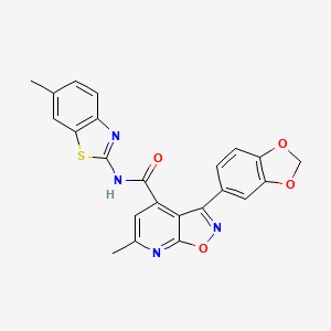 3-(1,3-benzodioxol-5-yl)-6-methyl-N-(6-methyl-1,3-benzothiazol-2-yl)isoxazolo[5,4-b]pyridine-4-carboxamide