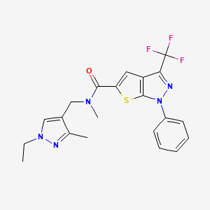 N-[(1-ethyl-3-methyl-1H-pyrazol-4-yl)methyl]-N-methyl-1-phenyl-3-(trifluoromethyl)-1H-thieno[2,3-c]pyrazole-5-carboxamide