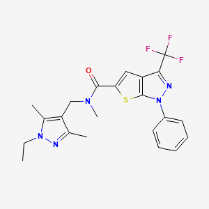 N-[(1-ethyl-3,5-dimethyl-1H-pyrazol-4-yl)methyl]-N-methyl-1-phenyl-3-(trifluoromethyl)-1H-thieno[2,3-c]pyrazole-5-carboxamide