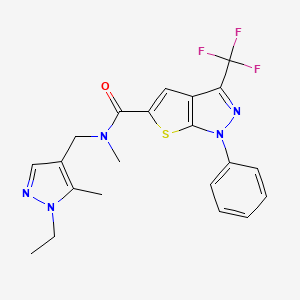 N-[(1-ethyl-5-methyl-1H-pyrazol-4-yl)methyl]-N-methyl-1-phenyl-3-(trifluoromethyl)-1H-thieno[2,3-c]pyrazole-5-carboxamide