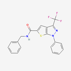 N-benzyl-1-phenyl-3-(trifluoromethyl)-1H-thieno[2,3-c]pyrazole-5-carboxamide