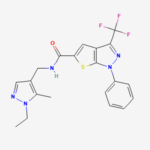 N-[(1-ethyl-5-methyl-1H-pyrazol-4-yl)methyl]-1-phenyl-3-(trifluoromethyl)-1H-thieno[2,3-c]pyrazole-5-carboxamide