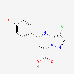 3-chloro-5-(4-methoxyphenyl)pyrazolo[1,5-a]pyrimidine-7-carboxylic acid