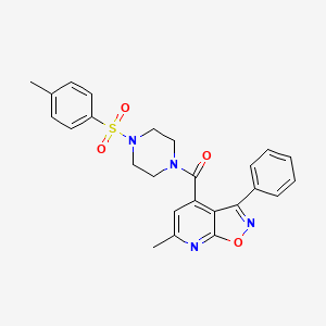 molecular formula C25H24N4O4S B4355262 (6-METHYL-3-PHENYLISOXAZOLO[5,4-B]PYRIDIN-4-YL){4-[(4-METHYLPHENYL)SULFONYL]PIPERAZINO}METHANONE 