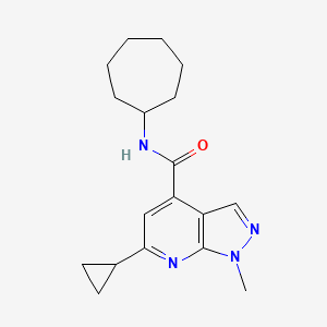 N-cycloheptyl-6-cyclopropyl-1-methyl-1H-pyrazolo[3,4-b]pyridine-4-carboxamide