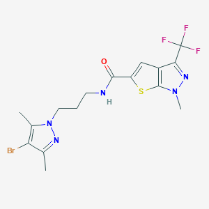 N-[3-(4-bromo-3,5-dimethyl-1H-pyrazol-1-yl)propyl]-1-methyl-3-(trifluoromethyl)-1H-thieno[2,3-c]pyrazole-5-carboxamide