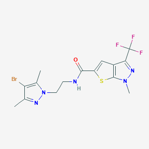 N-[2-(4-bromo-3,5-dimethyl-1H-pyrazol-1-yl)ethyl]-1-methyl-3-(trifluoromethyl)-1H-thieno[2,3-c]pyrazole-5-carboxamide