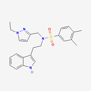 N-[(1-ETHYL-1H-PYRAZOL-3-YL)METHYL]-N-[2-(1H-INDOL-3-YL)ETHYL]-3,4-DIMETHYL-1-BENZENESULFONAMIDE