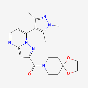 1,4-dioxa-8-azaspiro[4.5]dec-8-yl[7-(1,3,5-trimethyl-1H-pyrazol-4-yl)pyrazolo[1,5-a]pyrimidin-2-yl]methanone