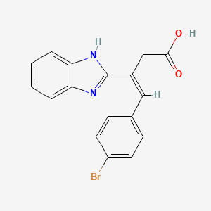 molecular formula C17H13BrN2O2 B4355389 (Z)-3-(1H-1,3-BENZIMIDAZOL-2-YL)-4-(4-BROMOPHENYL)-3-BUTENOIC ACID 