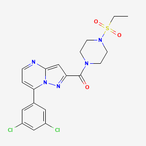 [7-(3,5-DICHLOROPHENYL)PYRAZOLO[1,5-A]PYRIMIDIN-2-YL][4-(ETHYLSULFONYL)PIPERAZINO]METHANONE