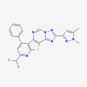 13-(difluoromethyl)-4-(1,5-dimethylpyrazol-3-yl)-11-phenyl-16-thia-3,5,6,8,14-pentazatetracyclo[7.7.0.02,6.010,15]hexadeca-1(9),2,4,7,10(15),11,13-heptaene