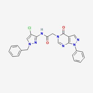 N-(1-benzyl-4-chloro-1H-pyrazol-3-yl)-2-(4-oxo-1-phenyl-1,4-dihydro-5H-pyrazolo[3,4-d]pyrimidin-5-yl)acetamide