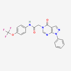 2-{4-oxo-1-phenyl-1H,4H,5H-pyrazolo[3,4-d]pyrimidin-5-yl}-N-[4-(trifluoromethoxy)phenyl]acetamide