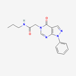 2-(4-oxo-1-phenyl-1,4-dihydro-5H-pyrazolo[3,4-d]pyrimidin-5-yl)-N-propylacetamide